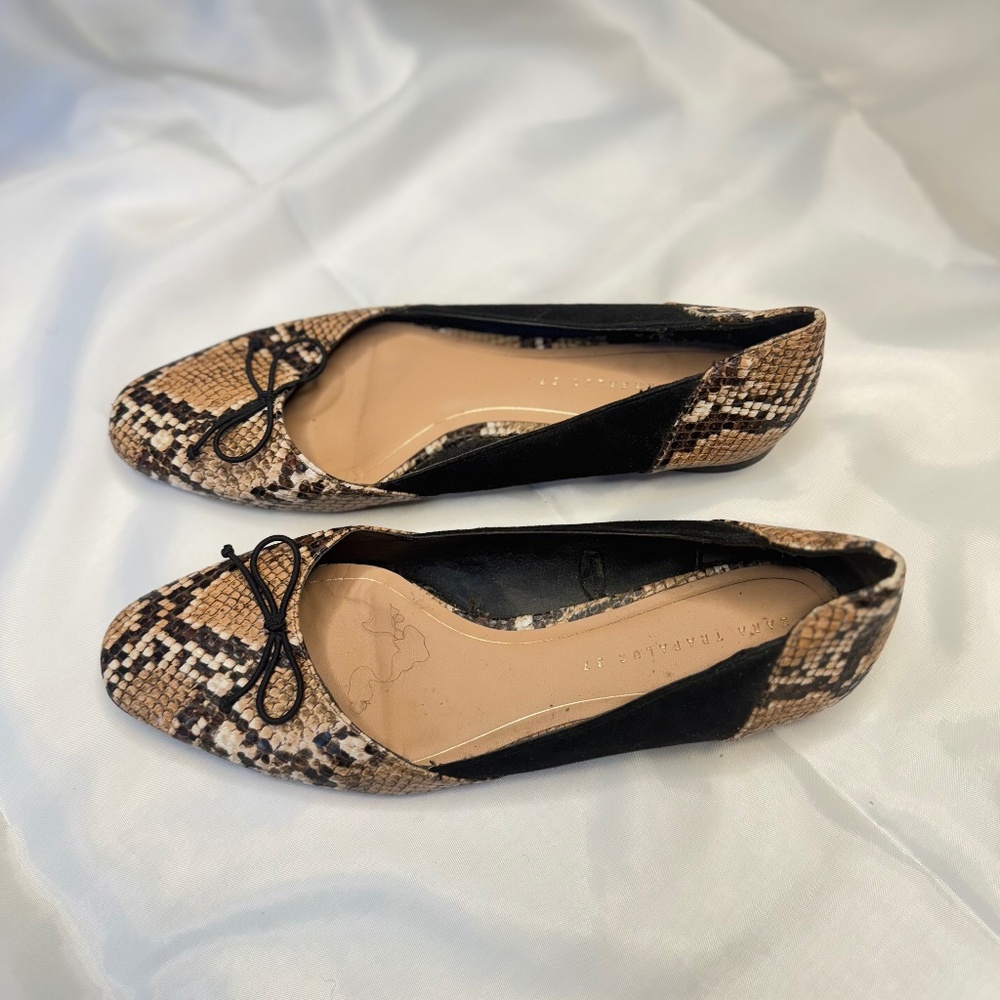 Snake PU   ballerinas flats